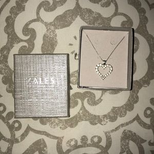 Zales 1/6 Diamond Lined Heart Pendant in 10k